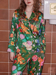 Green Forest Garden Pajama Set