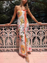 Summer Split Wrap Printed Dresses