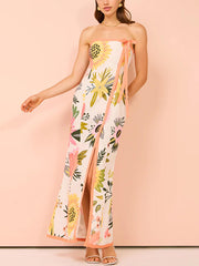 Summer Split Wrap Printed Dresses