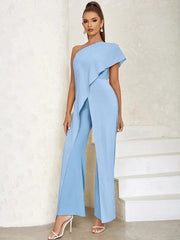 One-Shoulder Hollow Back Jumpsuit