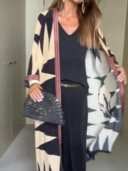Bohemian Style Geometric Printing Cardian Kimono