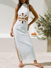 Halter Neck Backless Holiday Hollow Dress