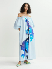 Striped Off The Shoulder Maxi Dress