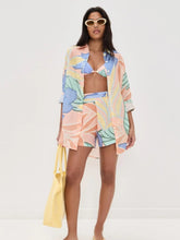 Playa Boyfriend Tropical Leaf Printed Short Set