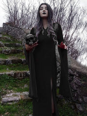 Halloween Slit Skirt Witch Maxi Dress