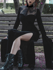 Halloween Slit Skirt Witch Maxi Dress