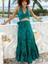 Reversible Green Print High-Waist Bikini Set