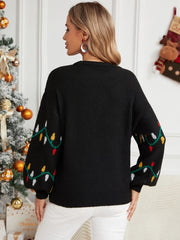Casual Crewneck Embroidered Knit Sweater �Colorful String
