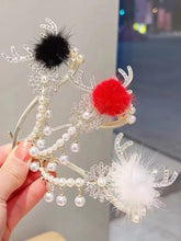 Deer Antler Pearl Rabbit Fur Hair Clip