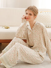 Floral Print Notched Collar Sleepwear Set