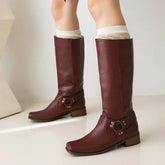 Spring Summer Style Rivet Matte Knee-High Boots
