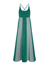 Two-Tone Spliced Maxi Dress
