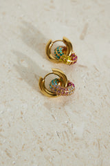 18k Gold Plated Rainbow Crystal Earrings Gold