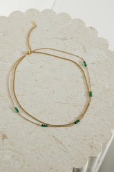 18k Gold Plated Green Touch Necklace Gold