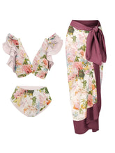 Ruffled Appliqué Bikini Set