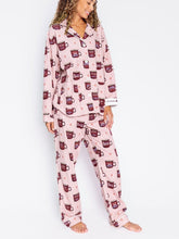 Heart & Coffee Cup Print Pajama Set