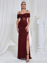 Strapless Cutout Slit Dress