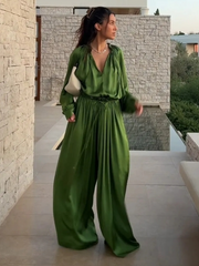 Sienna �Satin Pants Set