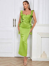 Strapless Ruched Backless Evening Dress