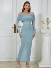 One-Shoulder Mesh Dress