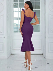 Strap Ruffle Hem Dress