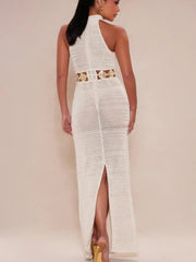 Maldivian Crochet Maxi Dress - Cream