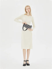 Checkerboard Chain Top Handle Shoulder Bag