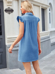 Washed Denim Sleeveless Midi Dress