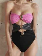Morandi Colorblock High-Waist Swimsuit Set