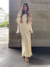 Bell-Sleeve Knit Long Dress