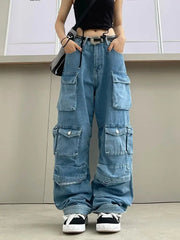 Light Wash Zip Jeans