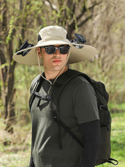 Rechargeable & Solar-Powered Outdoor Fan Hat �Fisherman Style