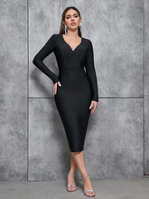 V-Neck Fringe Bandage Dress