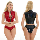 Latex Sluzu Lingerie Croptop Set