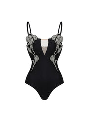 Rhinestone Rose One-Piece Swimsuit