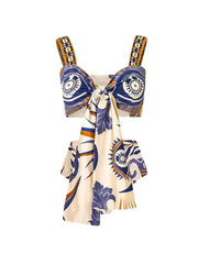 Boho Print Tie-Up Bikini Set