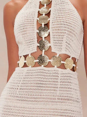 Maldivian Crochet Maxi Dress - Cream