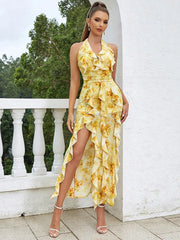 Halter Ruffle Bodycon Dress