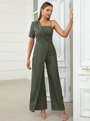 Strapless Backless Wide-Leg Jumpsuit