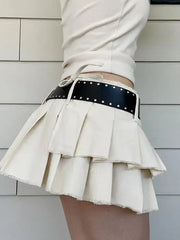 Asymmetric Pleated Skirt