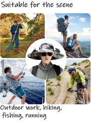 Rechargeable & Solar-Powered Outdoor Fan Hat �Fisherman Style