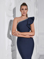 One-Shoulder Bodycon Evening Dress
