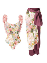 One-Piece Appliqué Bikini Swimsuit