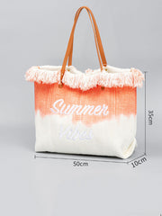 Two-Tone Embroidered Tote Bag