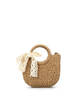 Woven Beach-Style Mini Basket Shoulder Bag