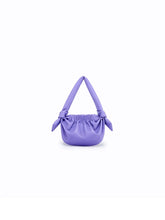 Leather Cloud Bag with Bow Detail