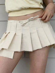 Asymmetric Pleated Skirt