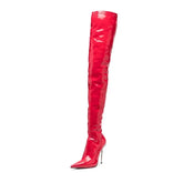 Patent Leather Thin heels Over The Knee Boots