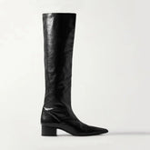 Autumn Black cowhide Modern Boots