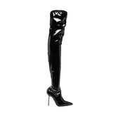 Black Patent Leather Over the knee Boots